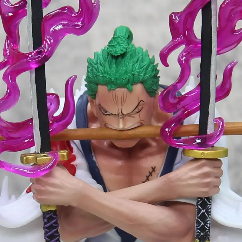 Figuras de una pieza de 31cm GK Roronoa Zoro figuras de acción Inferno Ghost Chopper Anime PVC modelo colección ornamento juguetes de cumpleaños