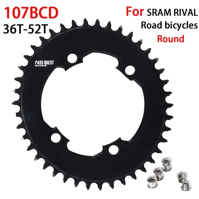 107BCD Round Chainring 36T 38T 40T 42T 44T 46T 48T 50T 52T 54T 56T 58T MTB Road Bike Chainwheel for Sram Rival AXS 12S Crankset