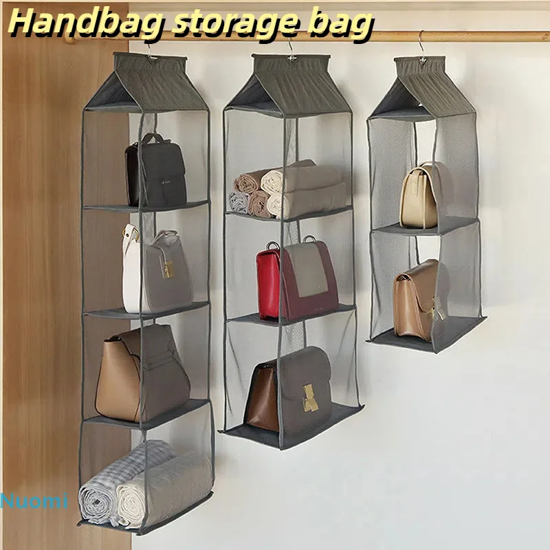 

Wall-mounted handbag storage bag Organizer Wardrobe Closet Storage Transparent 3-dimensional Home Organization hanging bag