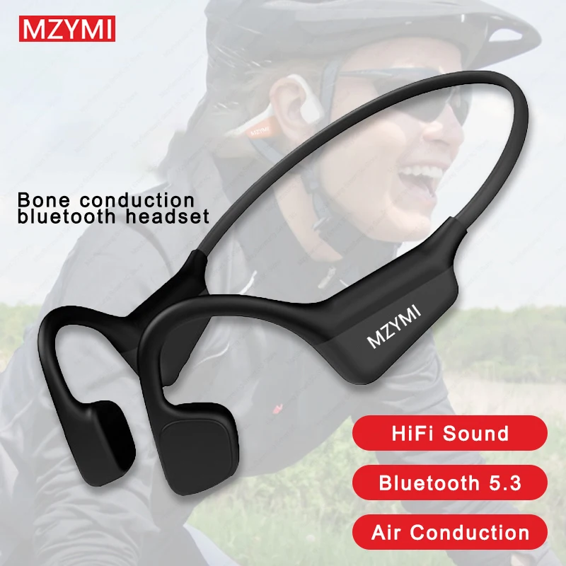 

MZYMI Neckband Bluetooth5.3 Headphones I18PRO Bone Conduction Sport Headest HiFi Sound Wireless Earbuds Waterproof Earphones