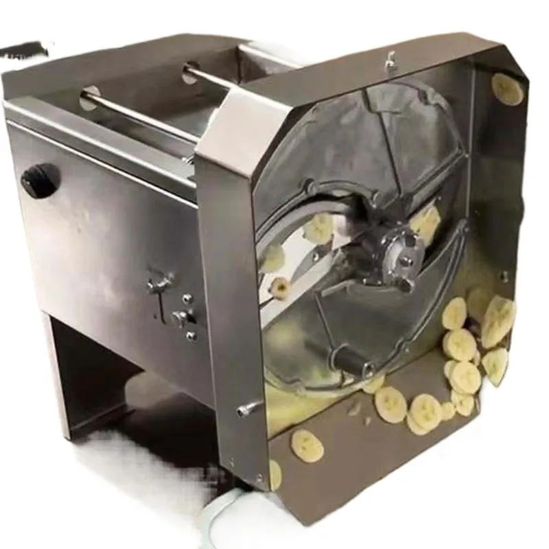Banana Slice Cutting Machine Electric Automatic Plantain Multi Chips Machine Stainless Steel Blade Banana Cutter Banana Chips