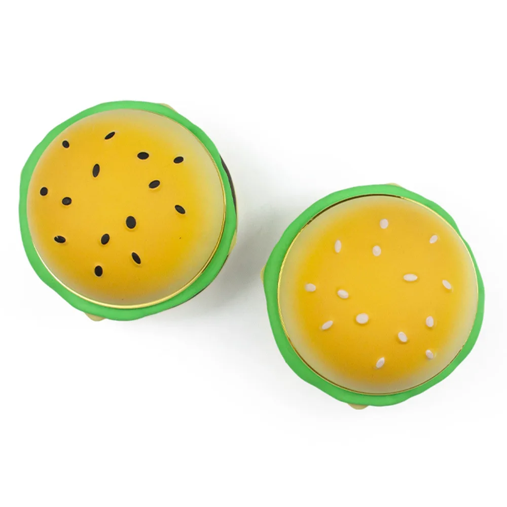 Creative Cartoon Hamburger Shape Metal Grinder 63mm 4-Layer Zinc Alloy Manual Spice Crusher Kitchen Tool for Dry Herbs & Spices