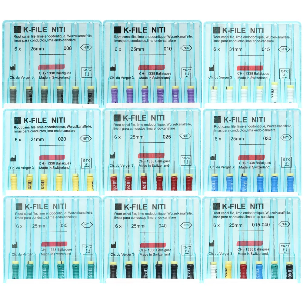 21/25/31mm 015-040 K-FILE H-FILE K-REAMER NiTi Flexible Endo Root Canal K Files Hand Use Dental Endodontic Nickel Titanium Tools