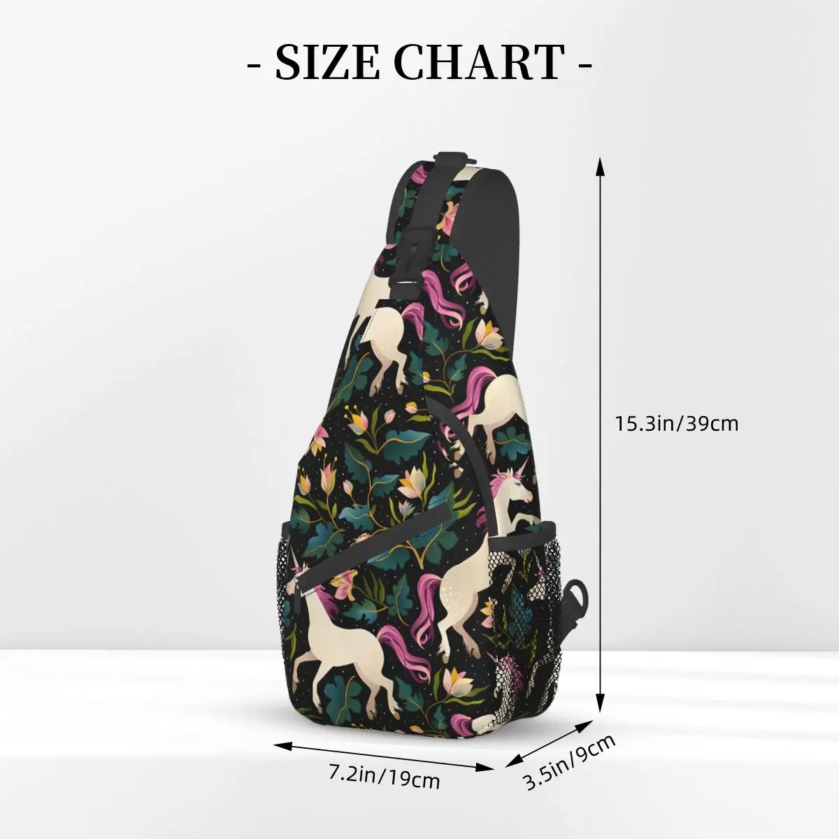 Foral Animal Crossbody Bag Sports Dancing Unicorns In The Garden Chest Bag Unisex Women Man Fashion Shoulder Backpacks Travel