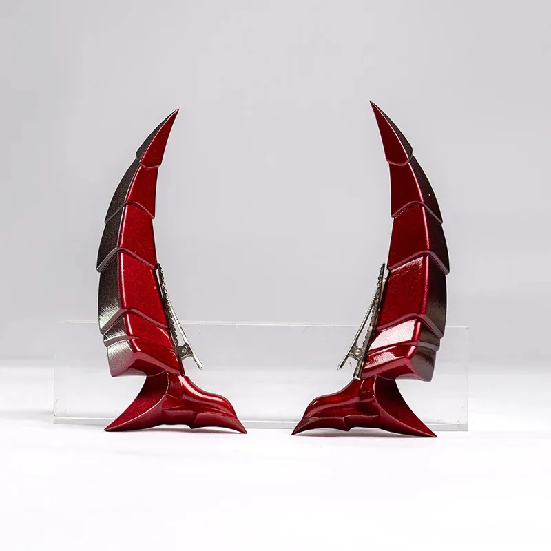 

NewGame Arknights W Wiš'adel Cosplay Horns Headwear Pin Hair Clip Anime Hairpin Halloween Costume Accessory Annx;3,v'9.e;7'