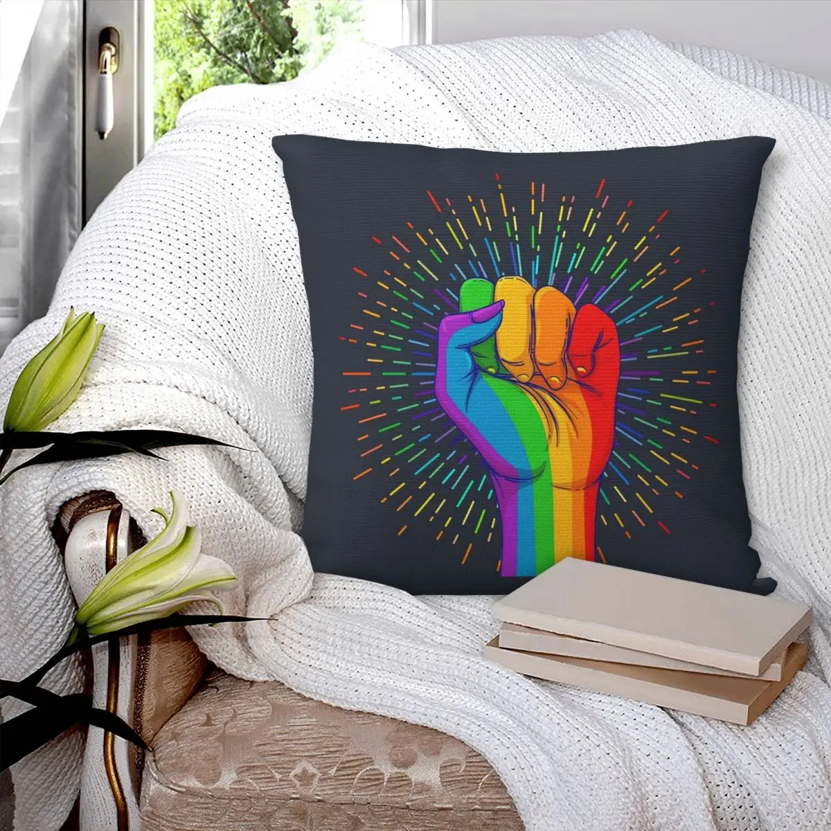 Equal Love.Lgbtq Sig Square Pillowcase Pillow Cover Polyester Cushion Decor Comfort Throw Pillow for Home Sofa