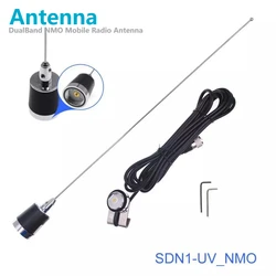 Dual Band Atnenna with NMO Mount 144MHz VHF and 430MHz UHF for Car Radio Motorola Kenwood Icom Vertex ICOM Hytera Mobile Radios