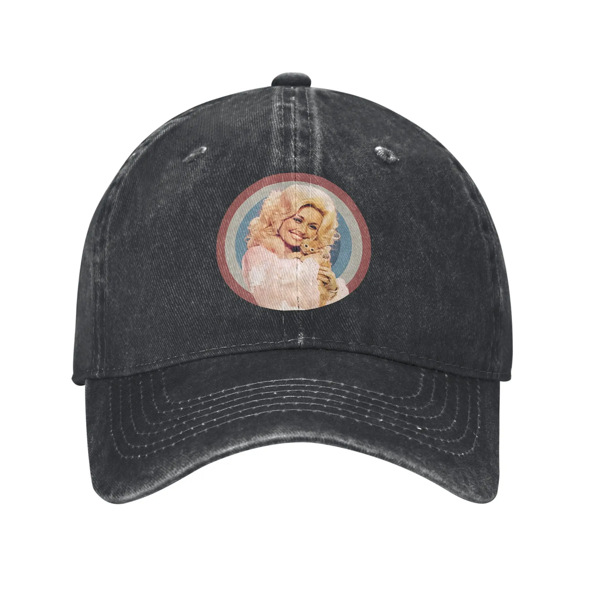 Singer D-Dolly Parton Baseball Cap Vintage Distressed Denim  Snapback Cap Men Women Summer Adjustable Fit Hats Cap