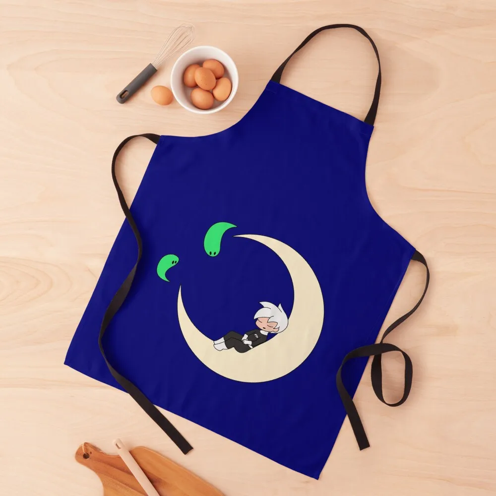 

Ghost Sleeps on Moon Apron for home useful pieces professional hairdresser Customizable Bib For Kitchen Apron