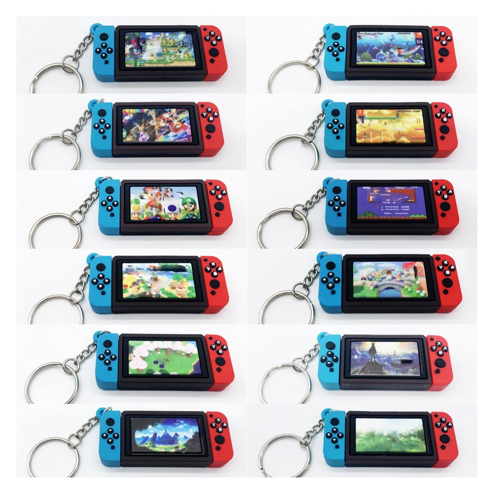 10pcs For Switch Keyring Charm Keychains Bag Pendant for NS Game Key Chains Accessory Toys Birthday Gifts