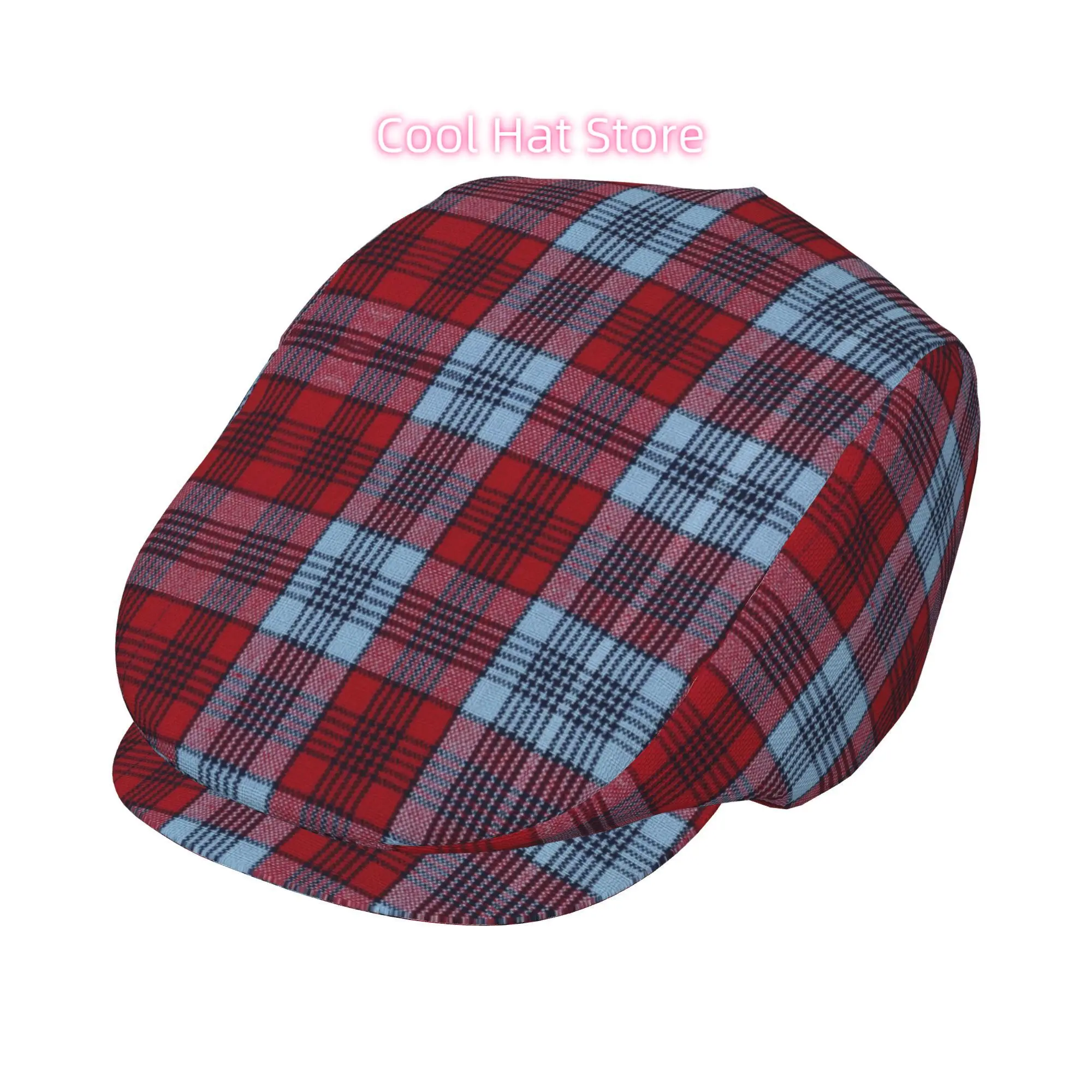 Classic Tartan Check Unisex Flat-top Cap, Adjustable Beret, Newsboy Cap, Ivy Caps, Taxi Driver Caps, Irish hat, Front hat,