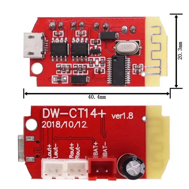 AC56-10PCS CT14 Stereo Bluetooth 4.2 Power Amplifier Board Module 3.7V 5V 5W+5W With Charging Port For Refitting Sound Box