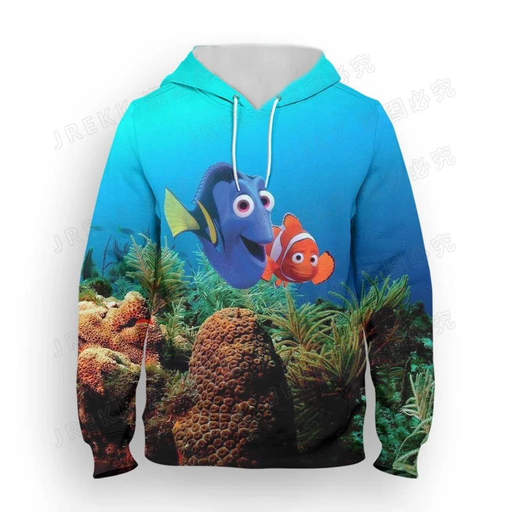 Nemo Disney Boys and Girls Hoodie Finding Nemo Men's Hoodie 3D Print Marlin Pullover MINISO Men's Hoodie New Men's Clothing