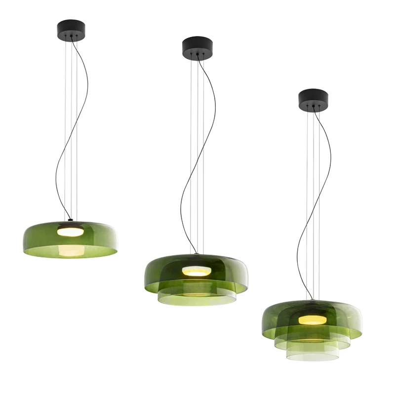 

Luxury Nordic Minimalist Glass Ceiling Chandelier Small, Decoration Dining Room Kitchen Island Hanging Lamp Height Adjustable