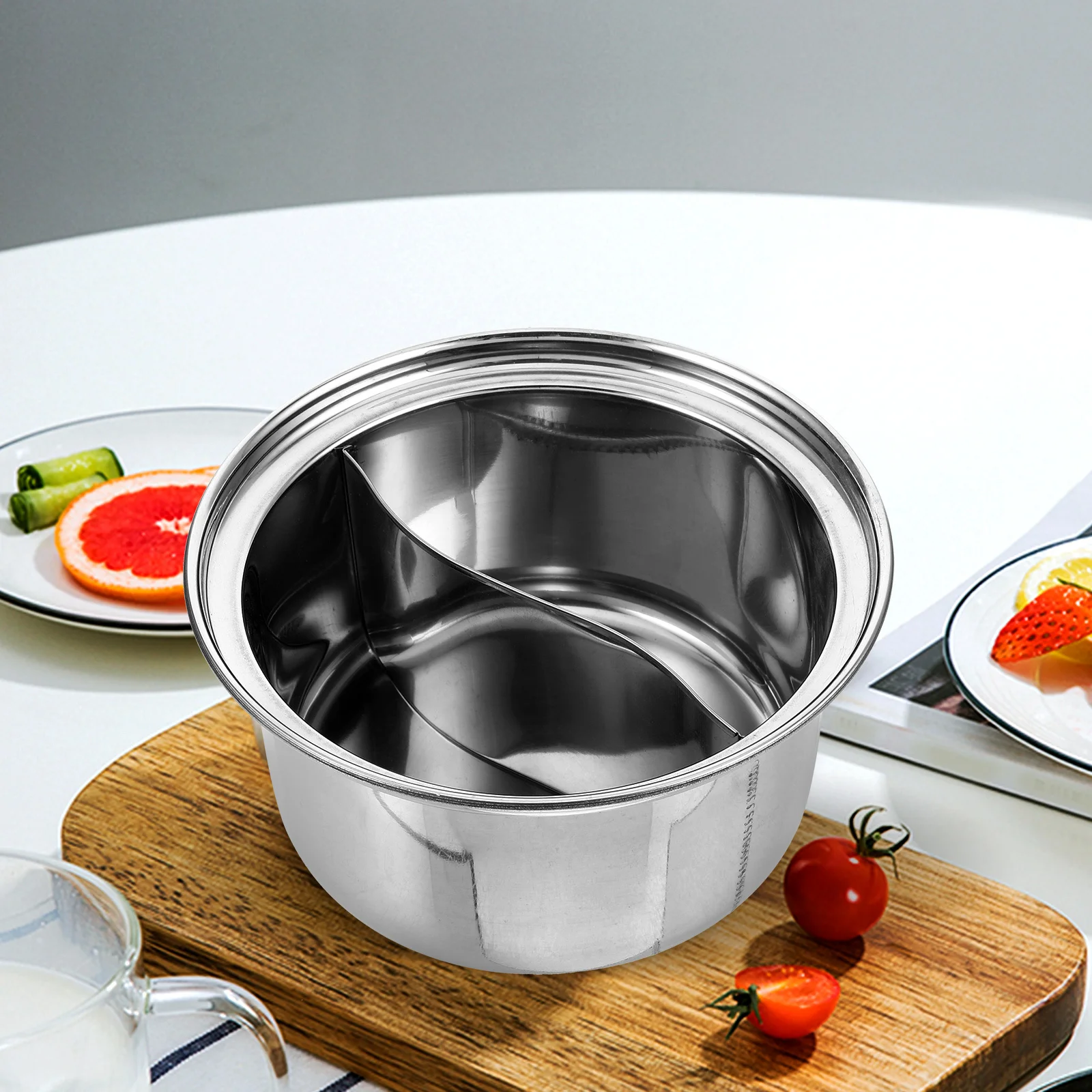 

Serving Pot Stainless Steel Pots Sauce Pan Liner For Induction Cooker Hot Pot Cooking Kitchen Cookware Stock Liner