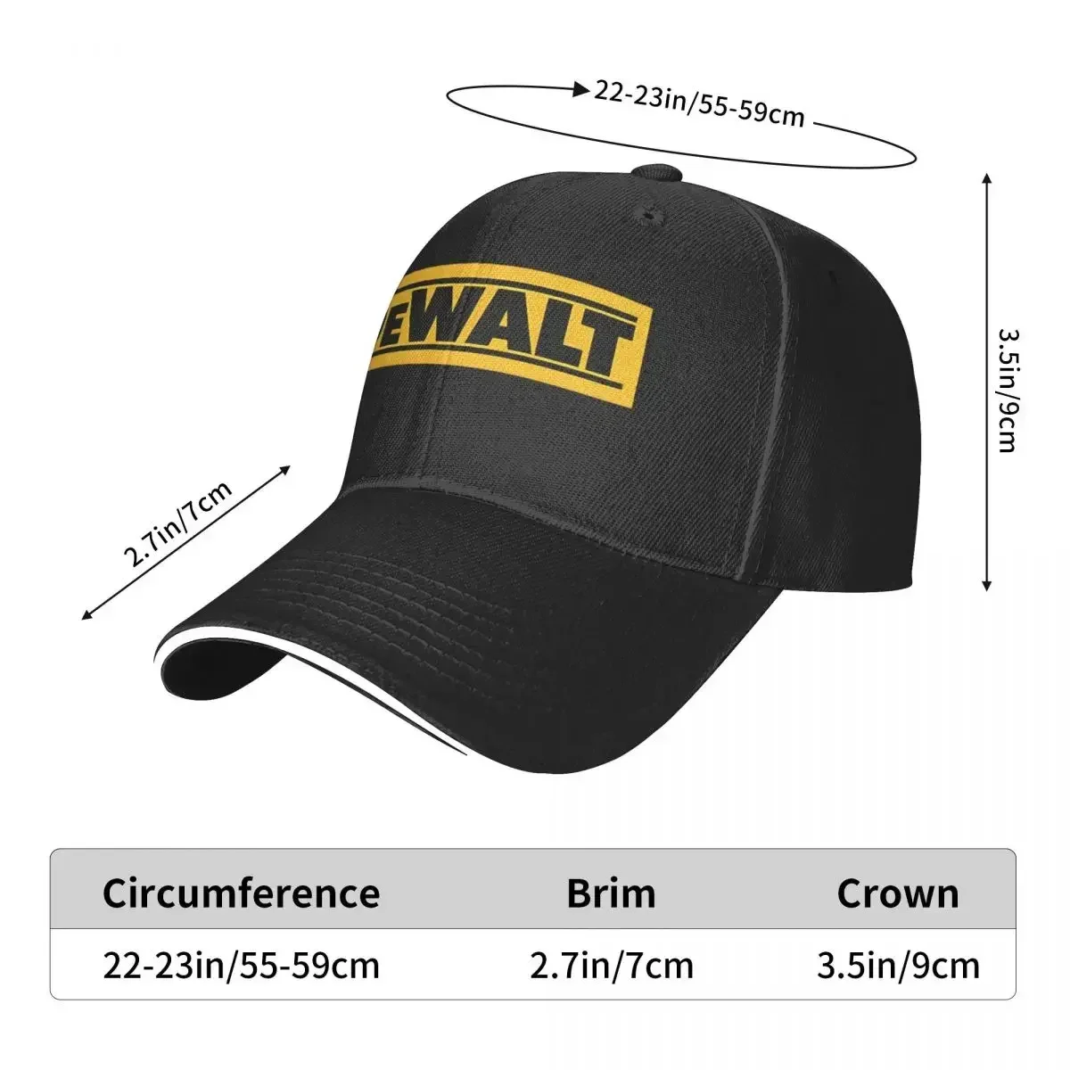 Vintage D-Dewalt Electric Tool Baseball Caps Fashion Sandwich Hat Men Women Adjustable Dad Hat Outdoor