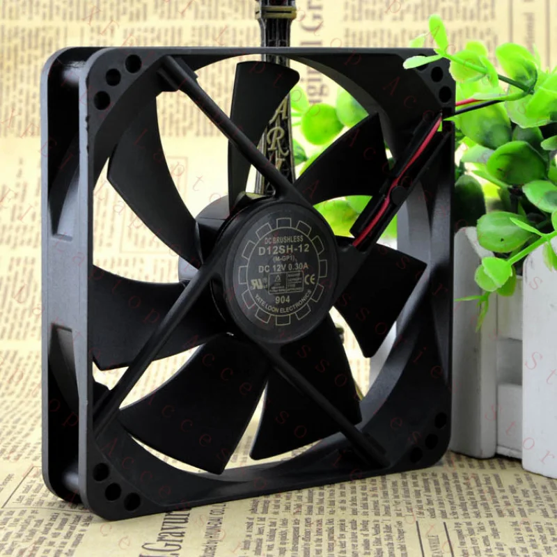 

D 1PC FOR Yate Loon D12SH-12 Cooling Fan 12V 0.30A 2pin 120*120*25mm