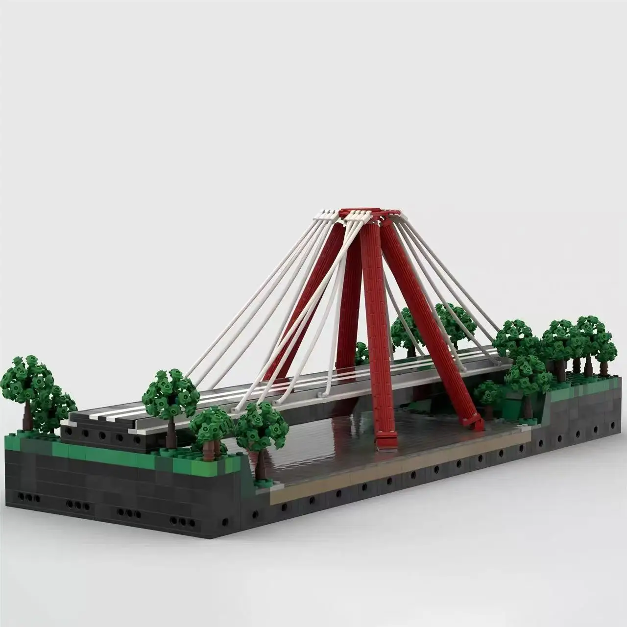 

MOC американский Роберт Стюарт мост строительные блоки набор масштаб 1/200 городской пейзаж коллекция кирпичи игрушка для ребенка подарок на день рождения