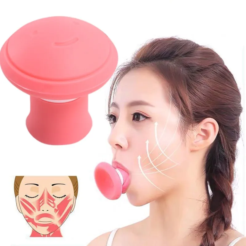 실리카 젤 입 턱 운동기 슬리밍 페이스 리프트 도구, 턱 V 페이스 리프팅, 이중 얇은 주름 제거, 블로우 브레스 운동기, 2023