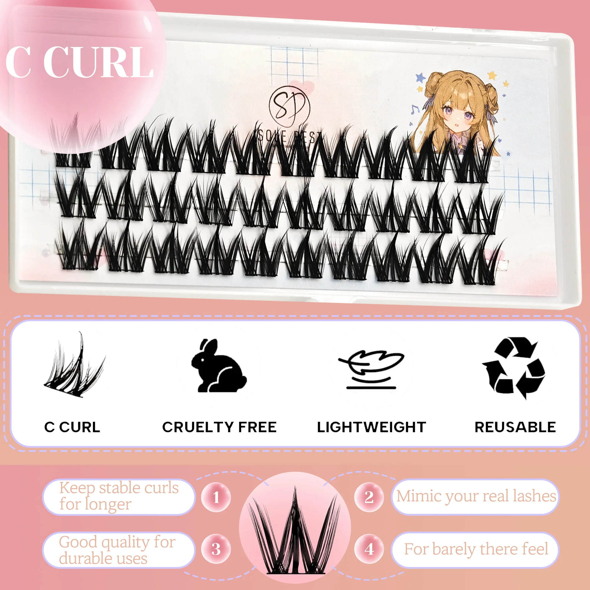 ขนตาสไตล์อนิเมะ 30 ช่อ (9 มม.) - Eyelash Extension Anime Style บทวิจารณ์และราคา