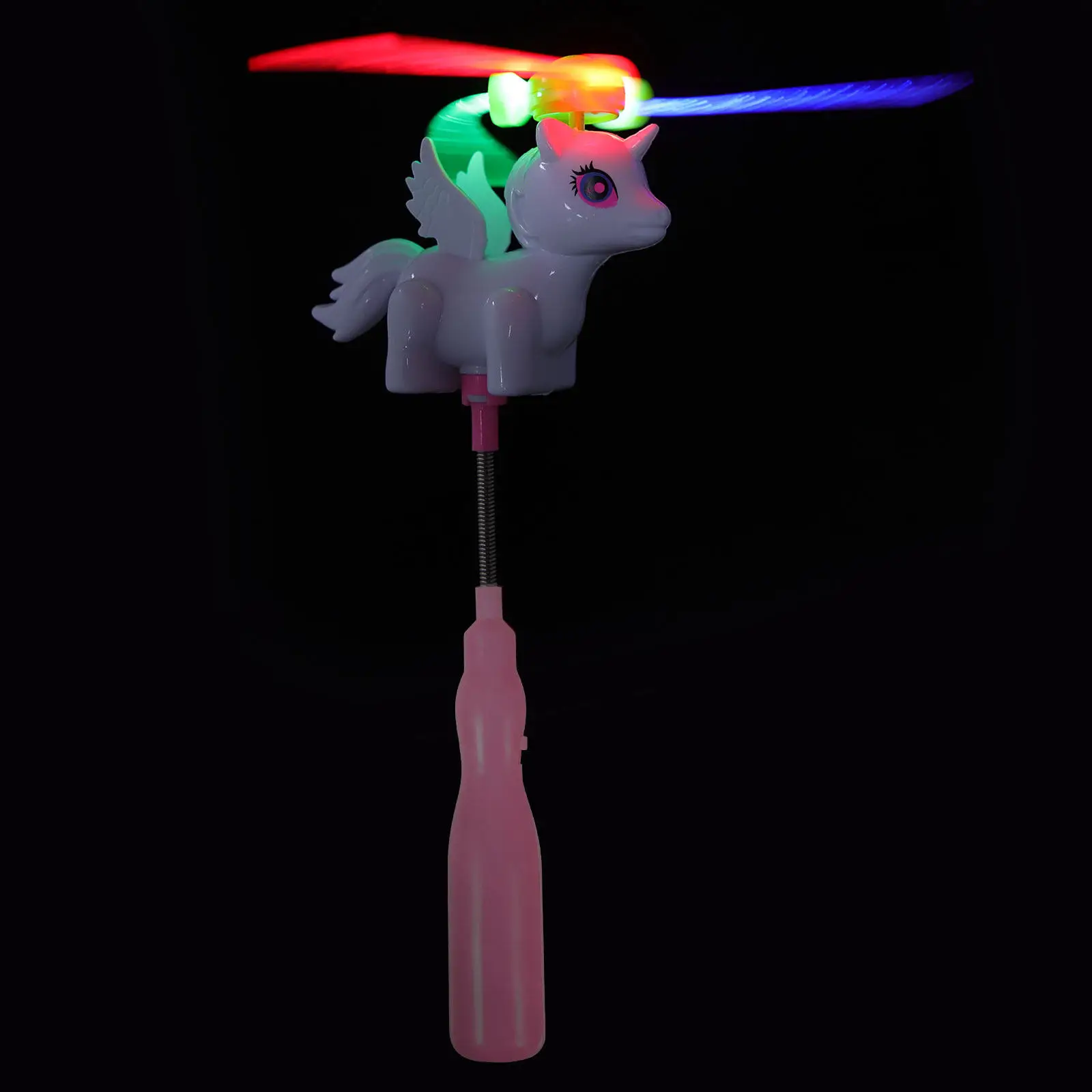 

Luminous Pinwheel Flash Light Wand Cartoon Horse Design Bright Color Glowing for Kids Bathtub Party