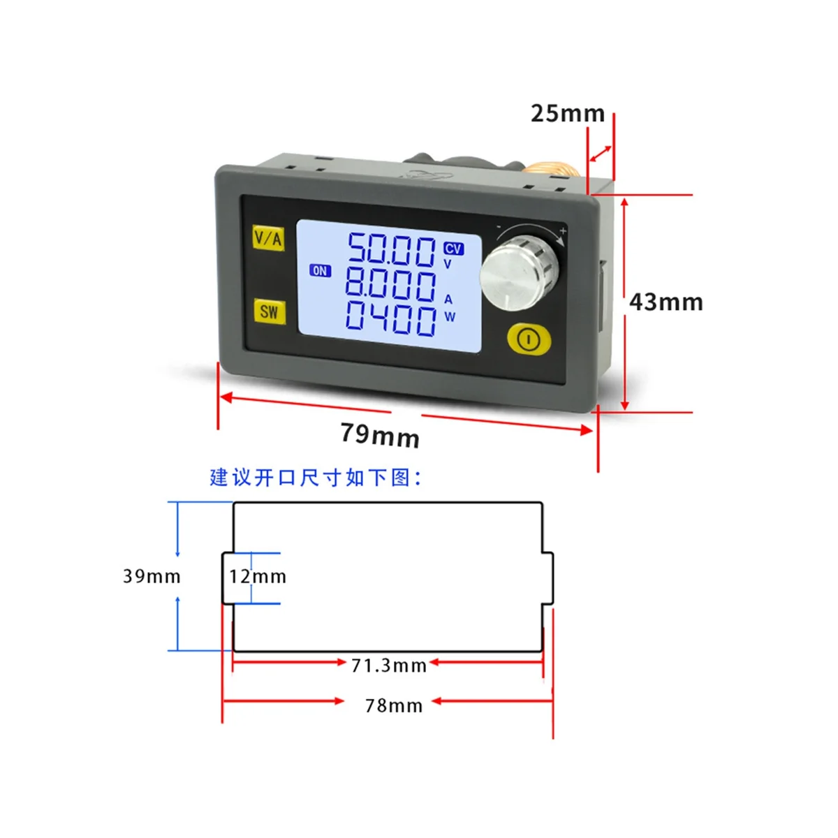 DC 50V 8A 400W CNC Adjustable Constant Voltage Regulator CV CC Step-Down Power Supply Module XY5008E