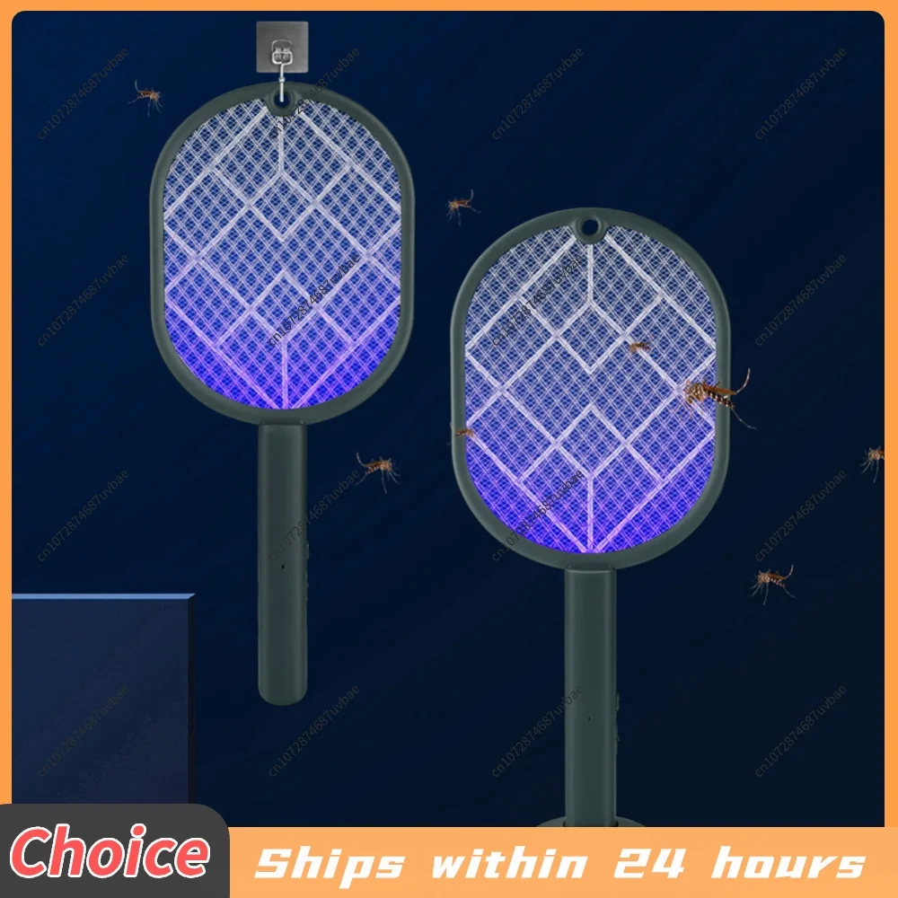 Portable 2-in-1 Electric Bug Zapper Swatter With USB Charging 450mAh Battery Indoor Household Mosquito Killer Lamp ABS Body