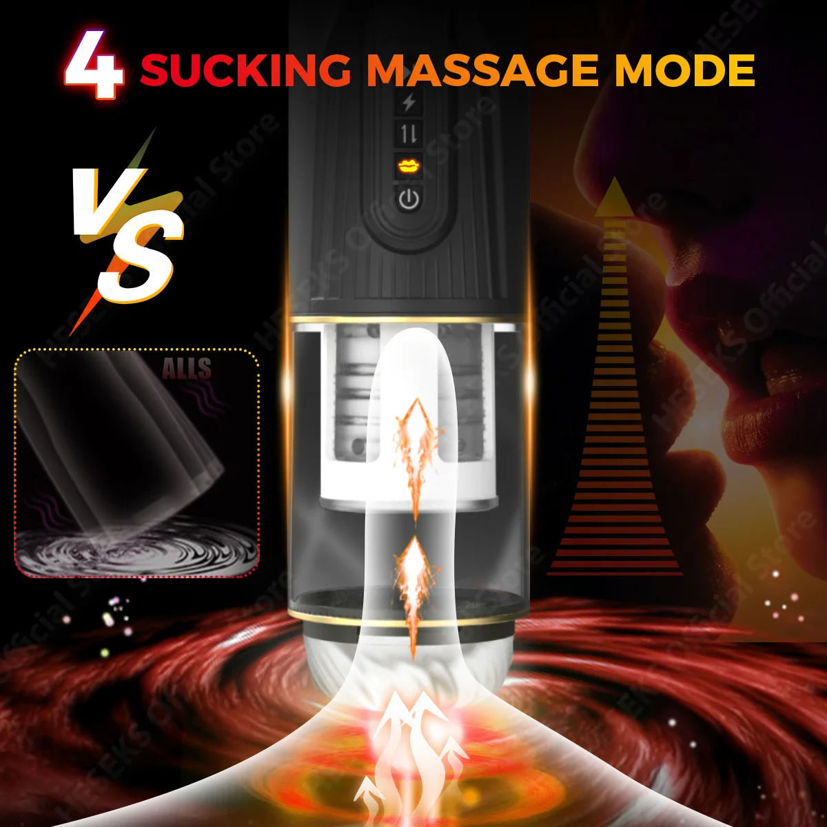 HESEKS Sucking & Thrusting & Rotating Automatic Male Masturbator Penis Pump 3D Textured Sleeve Stroker Blowjob Machine for Men