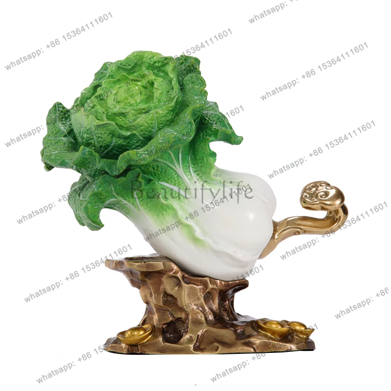 Baicai Ruyi Copper Cabbage Lucky Ornament Entrance Living Room Office Moving to a new home