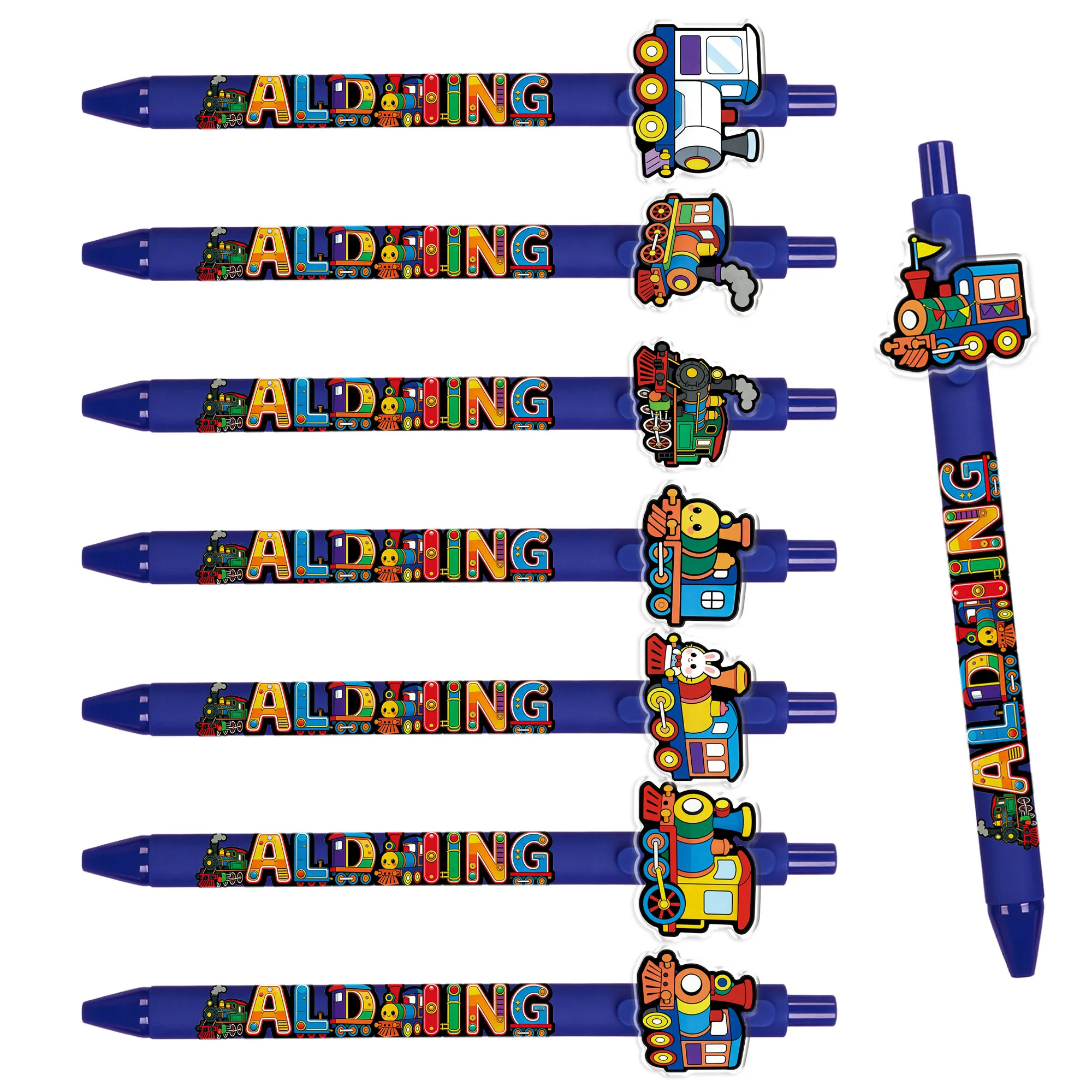 

8 pieces / 16 pieces Creative Train Theme Ballpoint Pens - Student Office Signature Pens - School Season Stationery Gifts