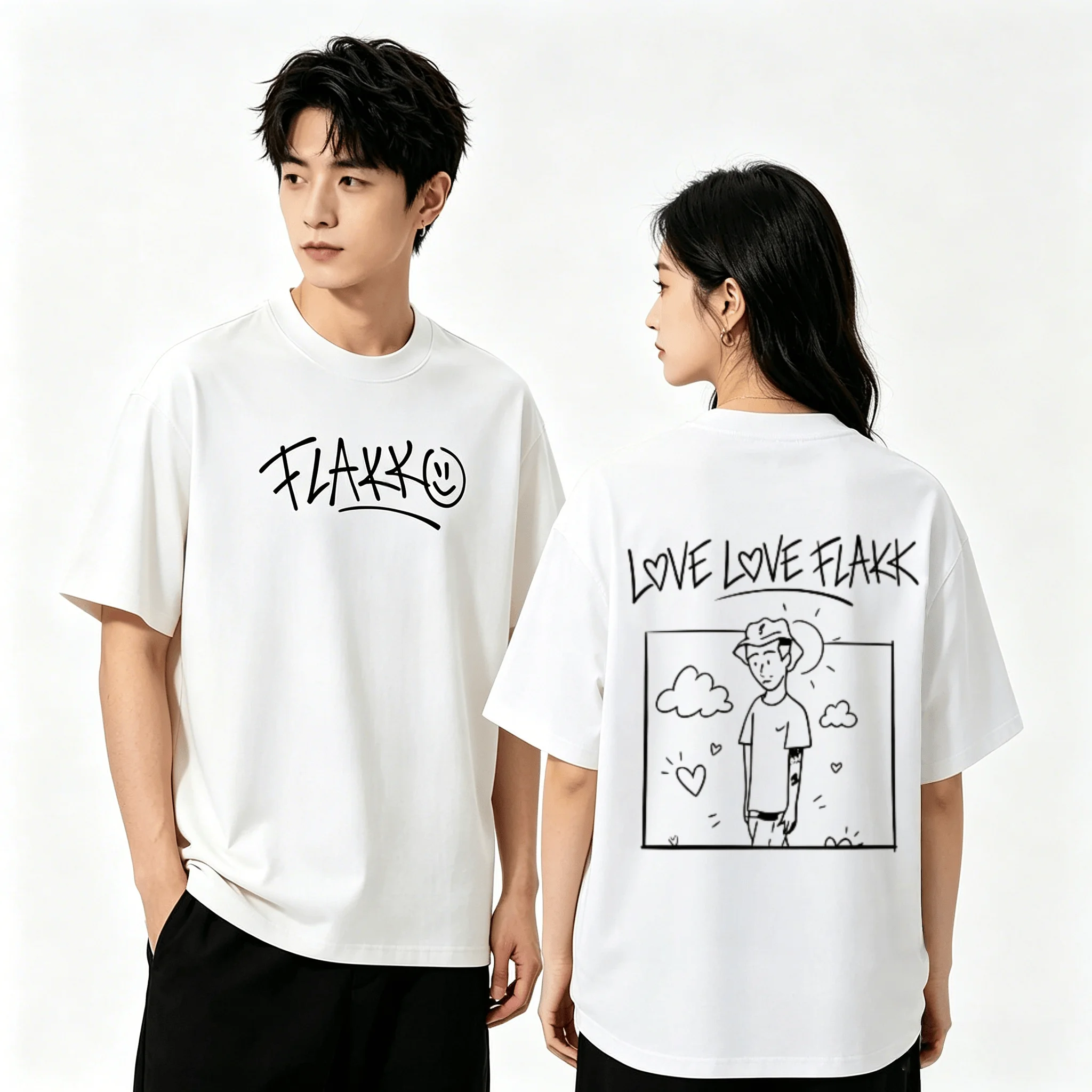 Camiseta con estampado del álbum 2026 de Rapper RELS B Love Love Flakk, ropa 100% de algodón, camisetas unisex para hombres y mujeres, camiseta informal Y2k para fanáticos