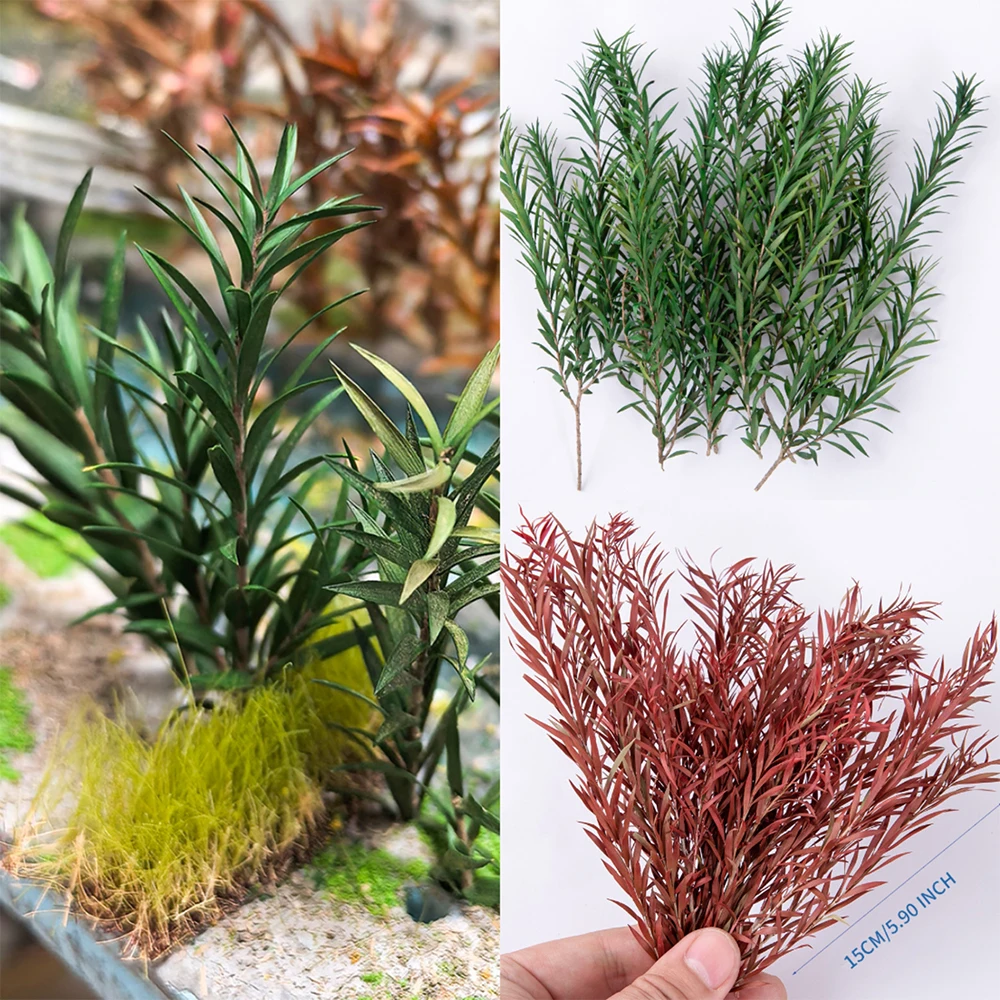 

Miniature Reeds Scene Model Long Leaf Grass Cluster Bush Plant DIY Micro Landscape Sandtable Vegetation Terrain Accessories 1Box