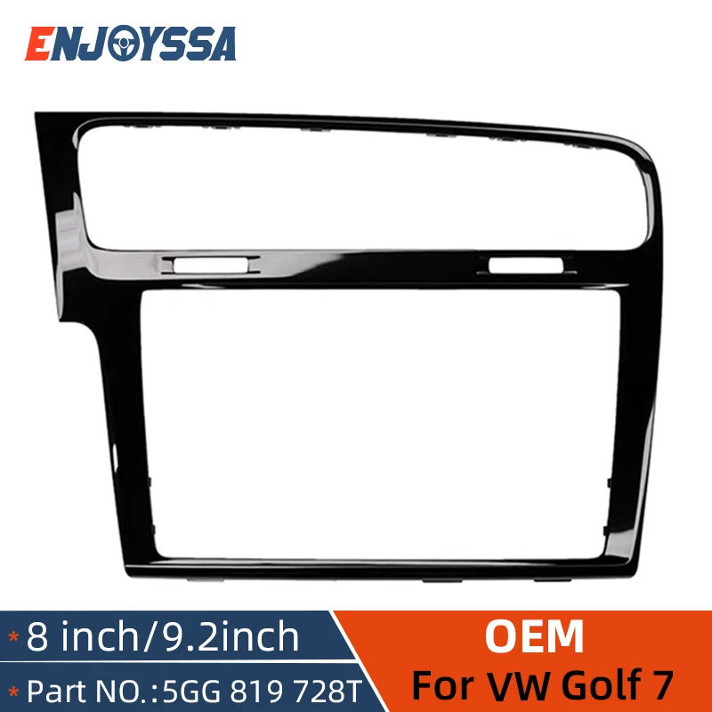 Piano Black Grey 8 9.2inch Screen Bezel For Volkswagen Golf 7 MK7 Golf 7.5 MK7.5 Interior Trim Strip Decorative Frame Car Radios