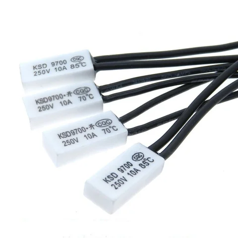 세라믹 온도 스위치 정상 폐쇄 온도조절기 온도 보호, KSD9700, 40 도, 50 도, 60 도, 80 도, 95 도, 125C-150 도, 10A, 250V
