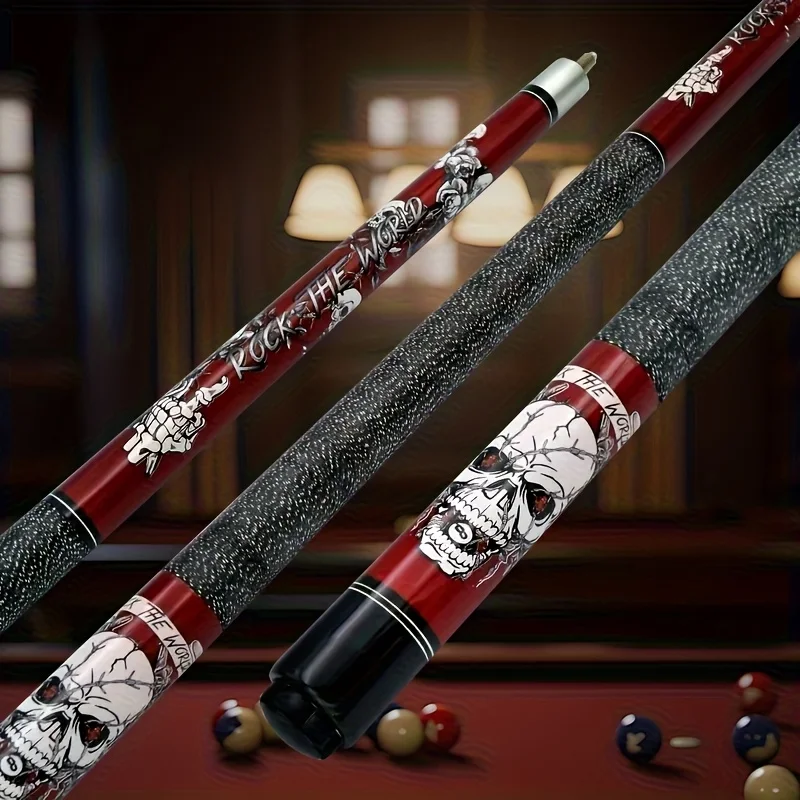 

58-дюймовый кий для снукера из кленового дерева весом 20 унций с тематикой черепа, подходит как мужчинам, так и женщинам, — идеальный подарок для вашего отца.