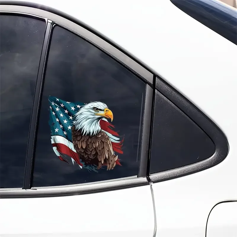 American Flag Eagle Bumper Sticker - Patriotic, Car, Truck, SUV, Window, Vinyl, Laptop, Wall, Motorcycle