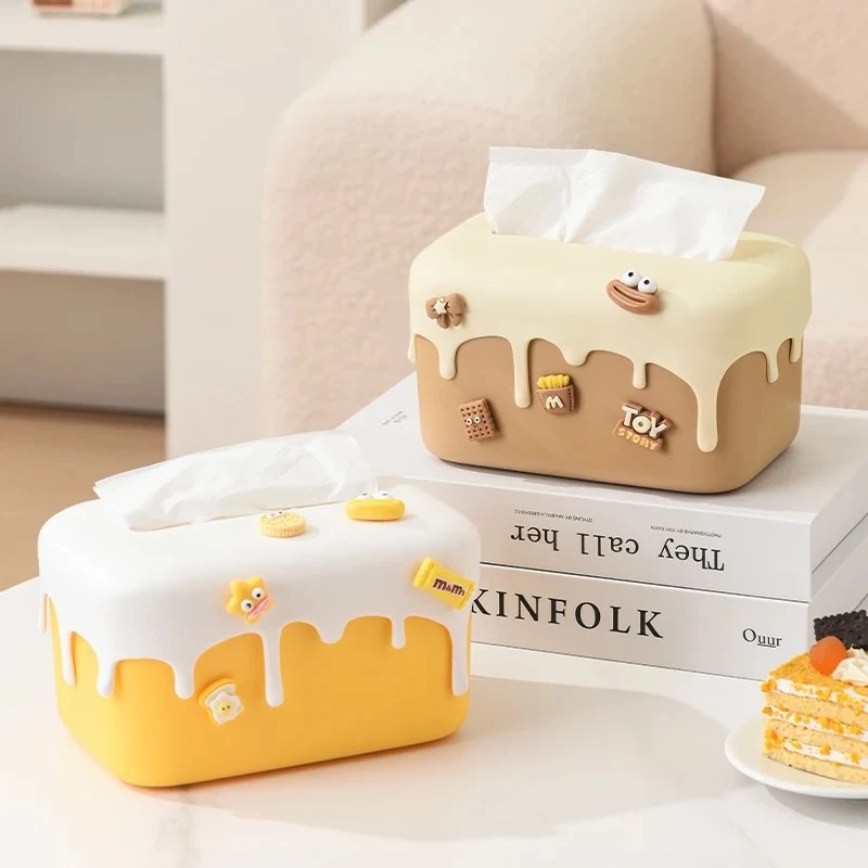 

Portable Cream Cake Tissue Box,Dopamine Desktop Storage DIY Paper Box,Home Daily Necessities,Dining Room Decoration Ornaments