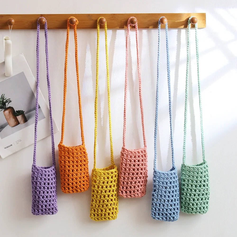 

Crossbody Bag Open-Top Hand Woven Shoulder Bag Small Purse Portable Colorful Beach Handbag For Travel Small Item Storage Casual