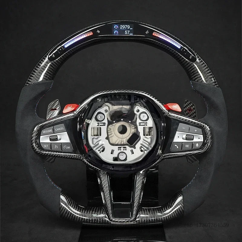 

Carbon Fiber Black LED Steering Wheel Fit For BMW CS G01 G02 G05 G31 G32 G82 G42 G14 G20 G21 G80 G81 G22 G23 G26 G30 G15 G32 G87