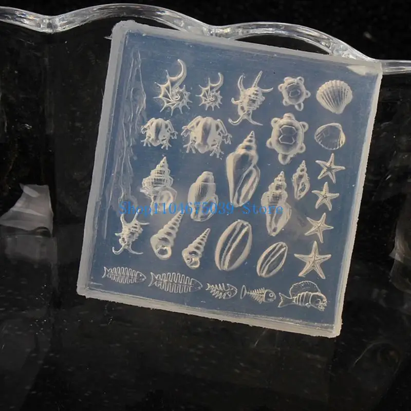 5asd البحر موضوع مسمار الفن قالب من السيليكون مانيكير أداة التدريب لوازم مانيكير احترافية مناسبة لصنع الملحقات #2