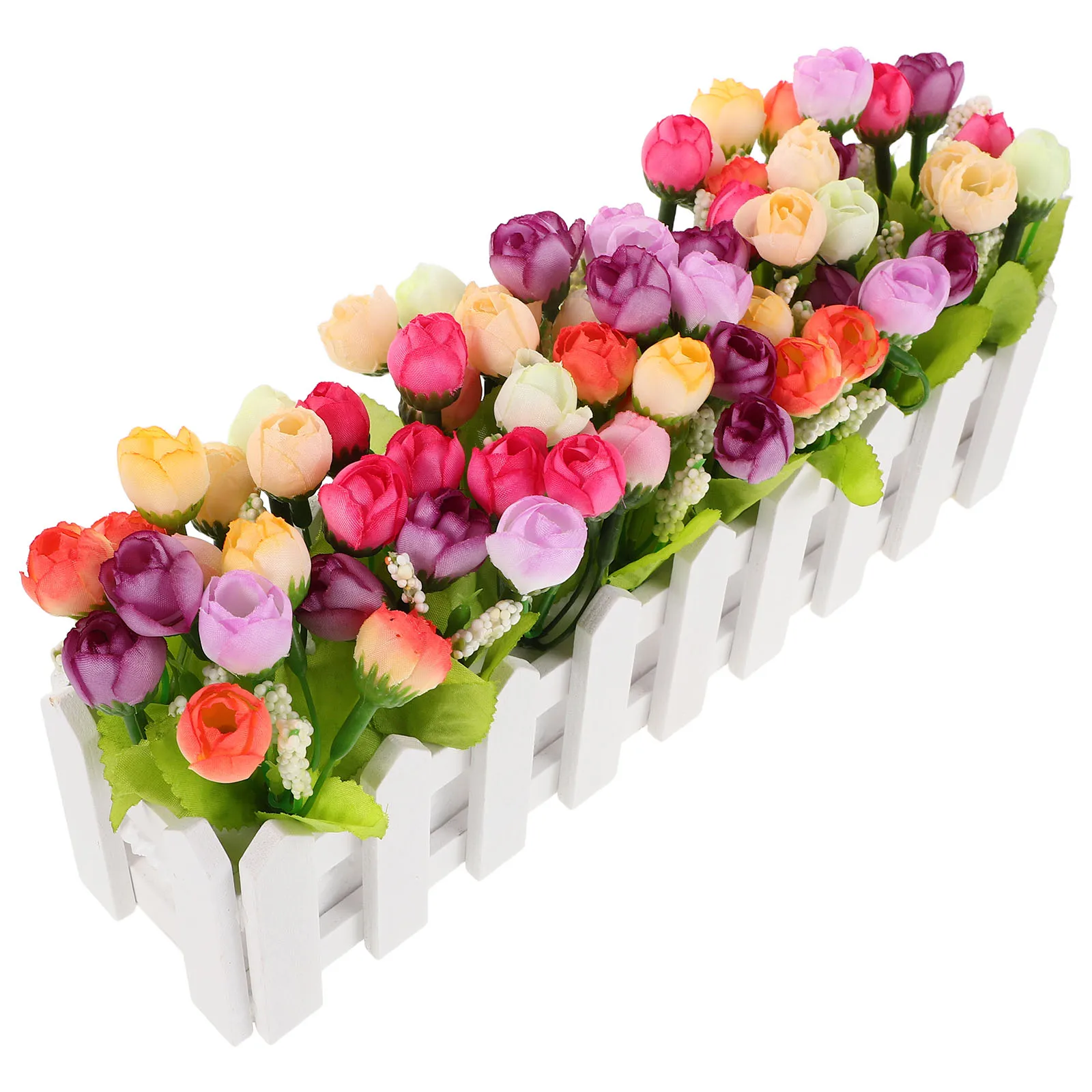 

Simulated Flower Bud Potted Plant Artificial Plants Flowers Plastic Outdoor Fence Decor Fake Garden for Outdoors