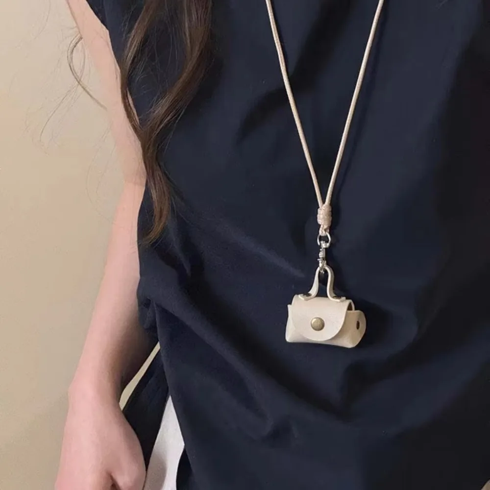 جديد أزياء جلدية معلقة الرقبة محفظة نسائية للعملات المعدنية قلادة الهدايا قلادة سماعة حقيبة المرأة قلادة المرأة #3