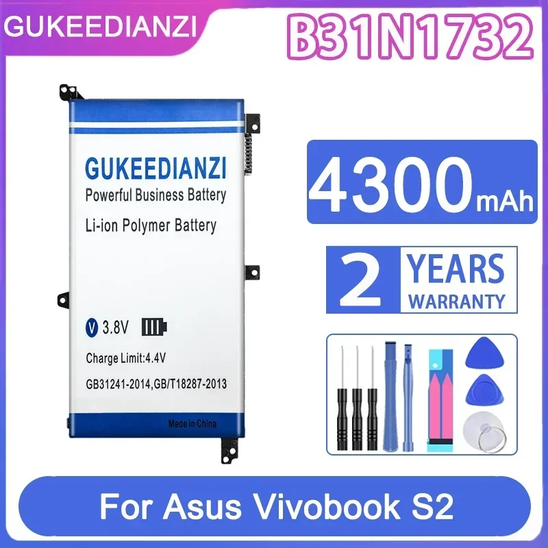 GUKEEDIANZI Replacement Battery B31N1732 4300mAh For Asus Vivobook S2 S4300U S4300F S14 S430 X430UA X430UF Mars15 VX60G Laptop