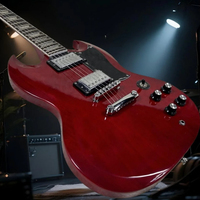 Free Shipping Red SG Electric Guitar Tune-o-Matic Bridge Rosewood Fingerboard with Ac-dc Inlays HH Pickup Handcrafted 22 Tone