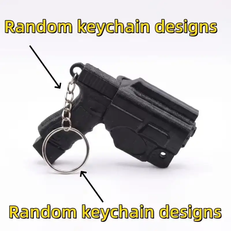 1Pcs Cool Handgun Keychains Accessories For Children And Men Holiday Gifts Mini Handgun Models Creative Stress Relief Toys