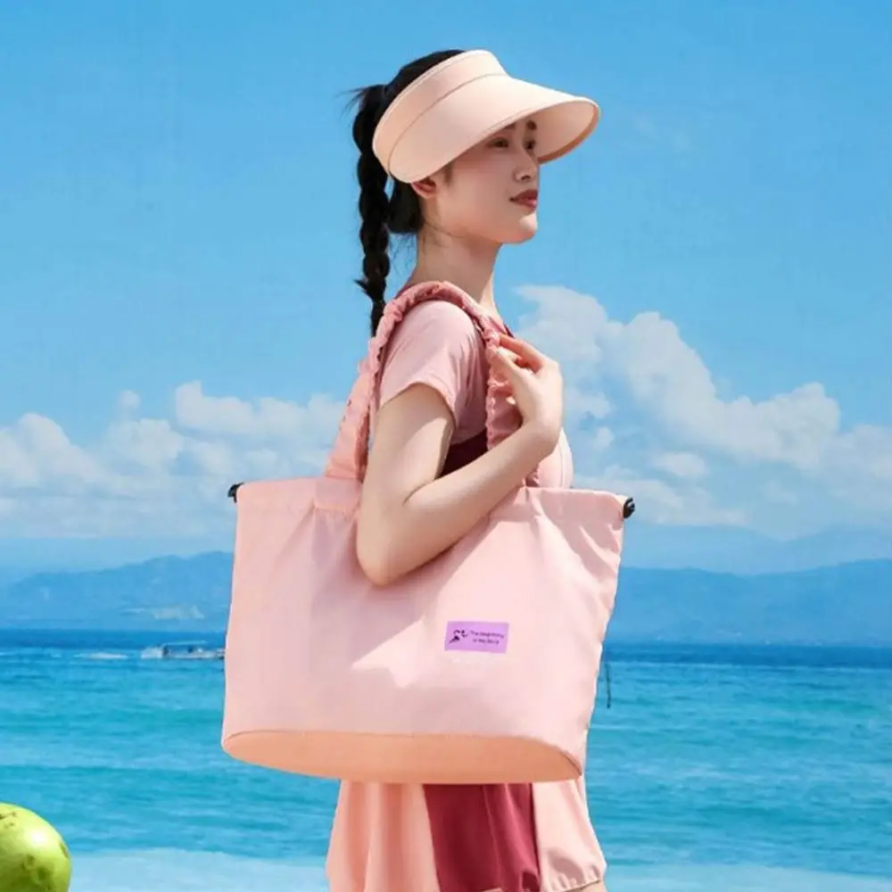 

Dry Wet Separation Swimming Shoulder Bag Large Capacity with Handle Fitness Hand Pouch Drawstring Design Waterproof Beach Bag