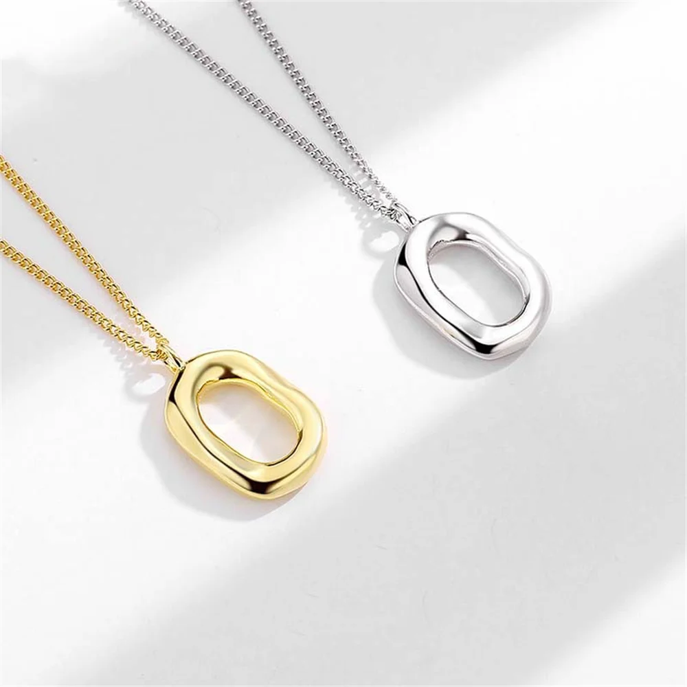

Korean S925 Collar - Geometric Circle, INS Minimalist Niche Textured Ring Women