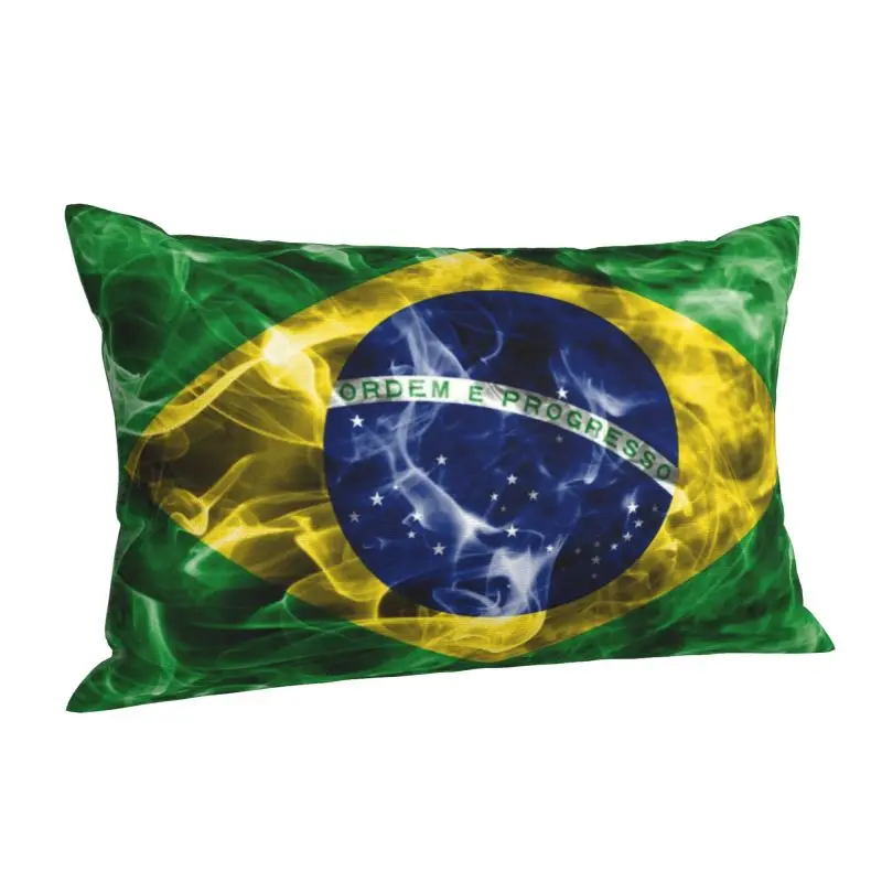 Custom Brazilian Flag Throw Pillow Covers Brazil Cushions Cover Rectangle Pillowcase