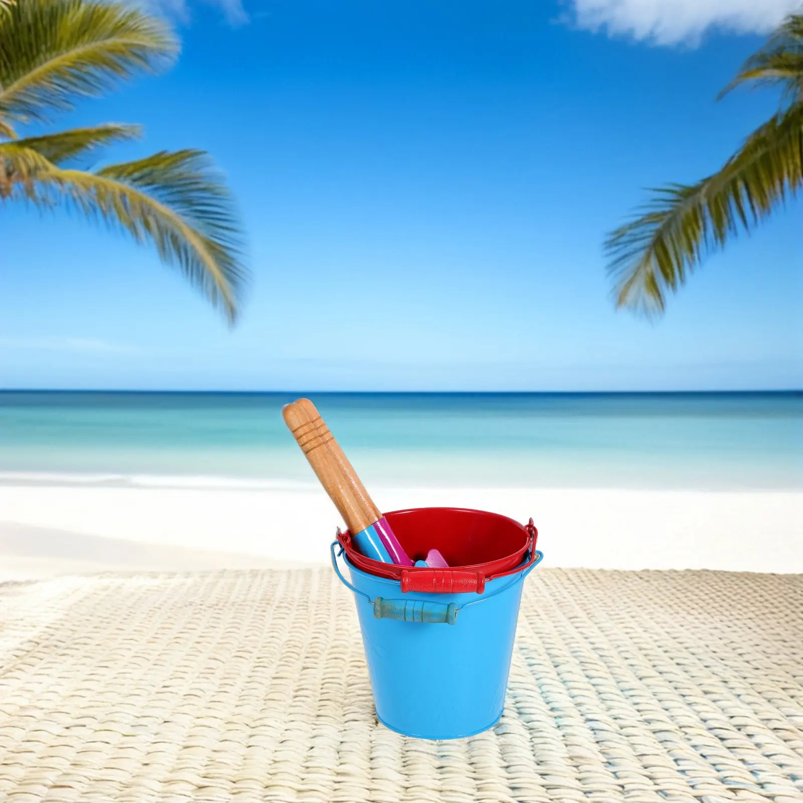 4Pcs Children Sand Bucket Set High Quality Bright Colored Beach Playing Buckets with Comfortable Handle for Toddler Outdoor Fun