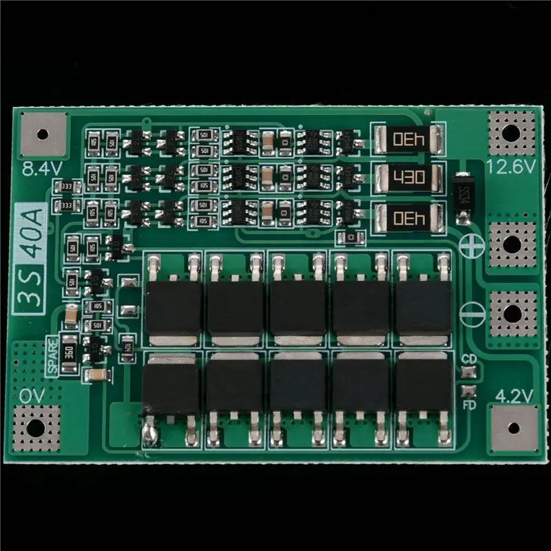 ABDE-6X 3S 40A For Screwdriver 12V Li- 18650 Bms Pcm Battery Protection Board With Balance Liion Battery Cell Pack Module